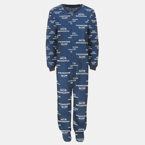 Juniors' Seattle Seahawks One-Piece Fleece Pajamas Blue Size: L (11-13)